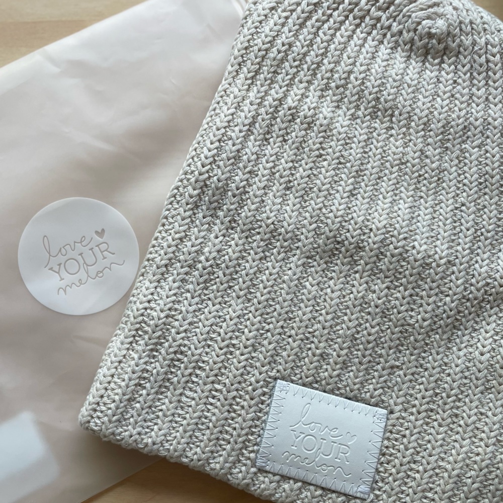 Love your melon high rise white speckle beanie